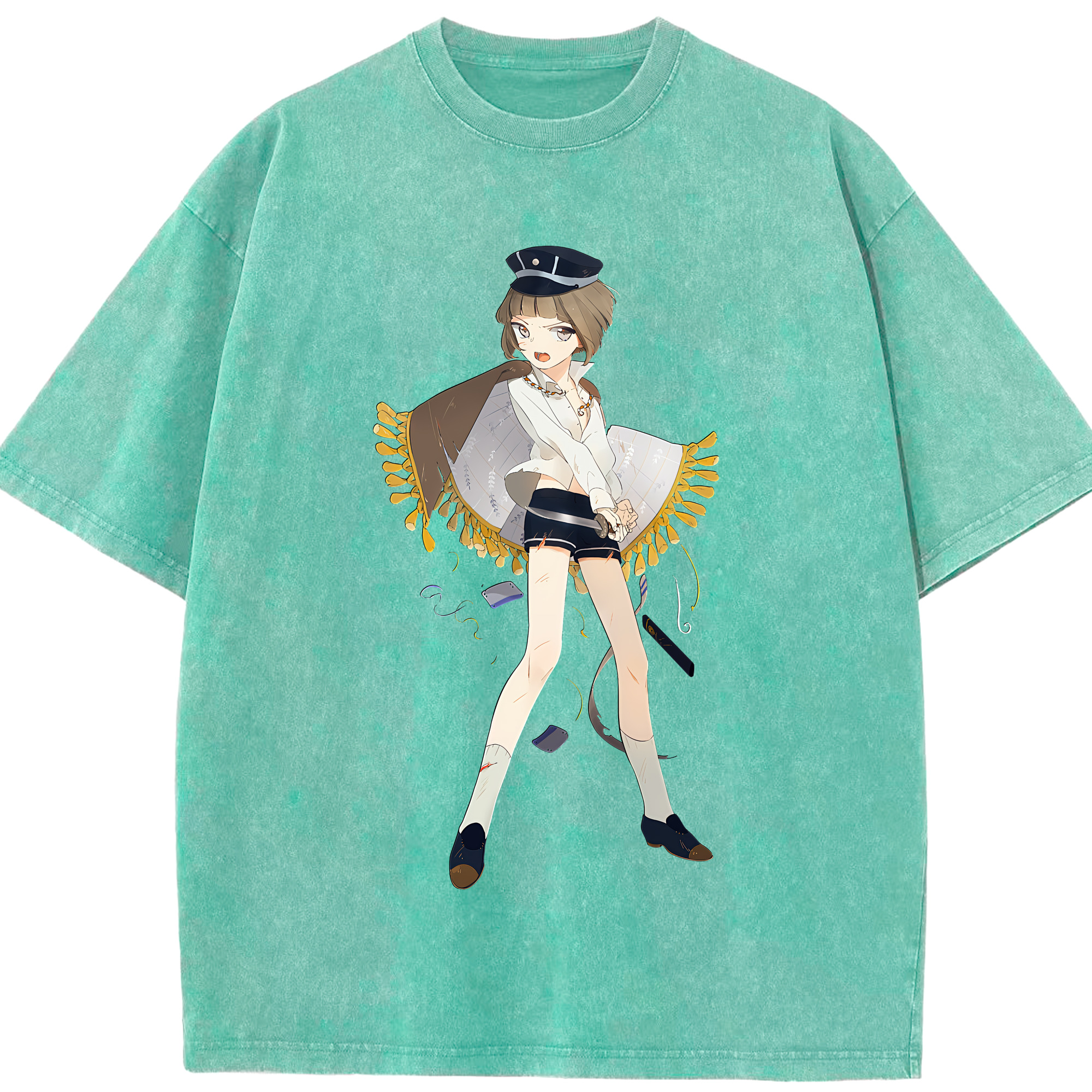 （画像用） 刀剣乱舞 Touken Ranbu 綿100% ヴィンテージ風 半袖Tシャツ（フロントプリント）